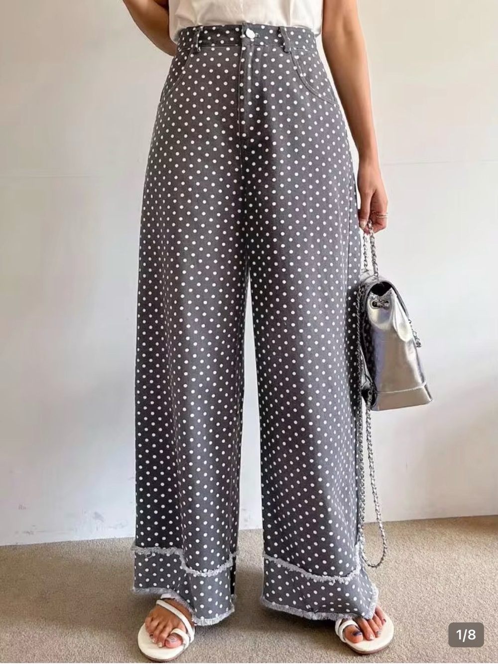 Women’s polka Dot wide legged pants
